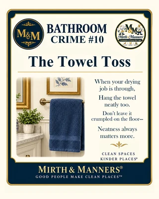 Bathroom Crime #10: The Towel Toss